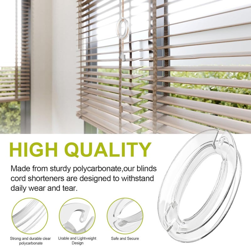 Batator 8Pcs Window Blind Cord Winder,Blind Cord Holder Safety Baby Proof Blind String Holder Wrap Child Proof Clear Plastic Windows Shade String Clips,No Wall Damage - Image 4